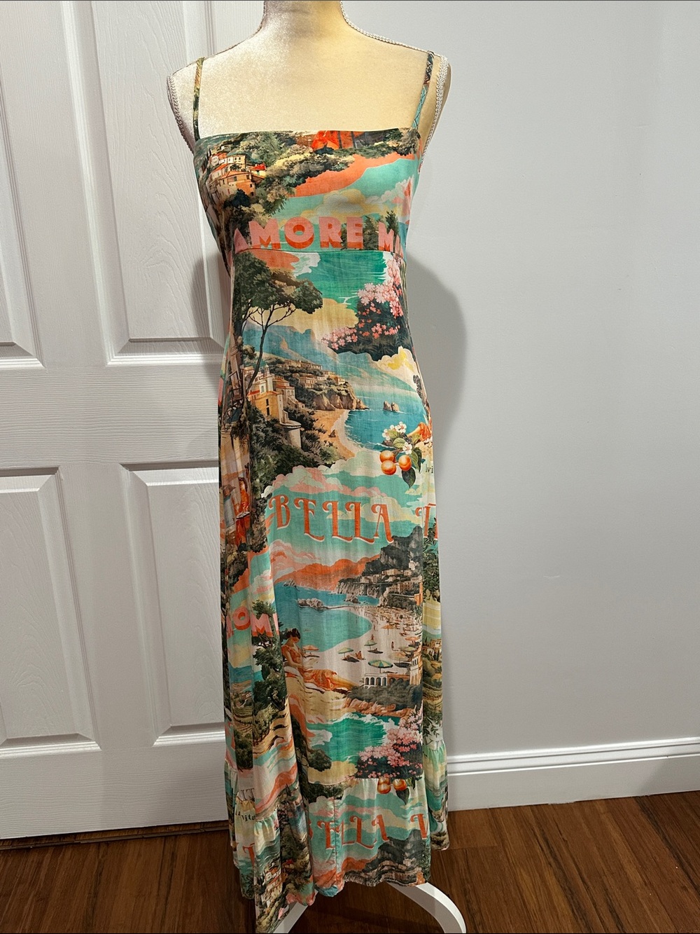 LABEL of LOVE Italian Riviera Print Maxi Dress Size L
